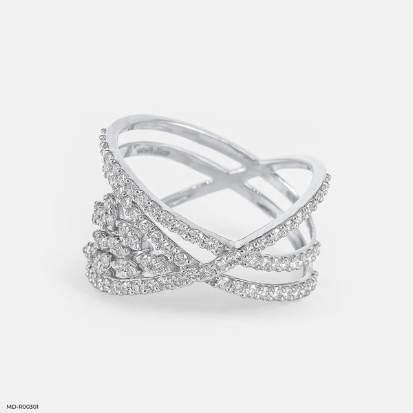 Luxurious Diamond Rings 14K White Gold