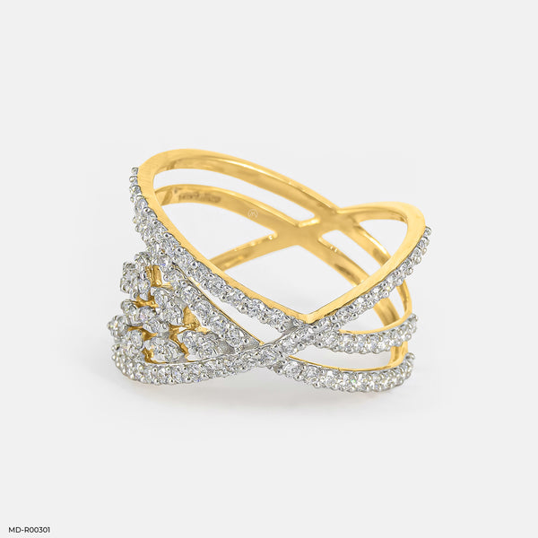 Luxurious Diamond Rings 18K Yellow Gold