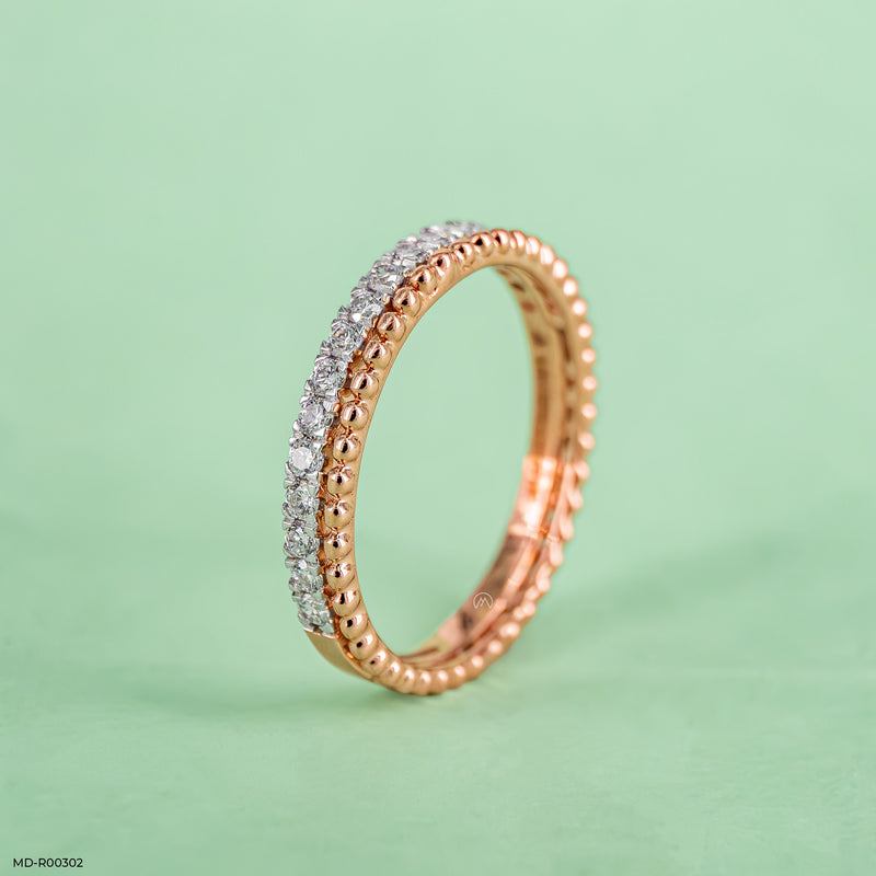 Classic Band Diamond Ring 14K Rose Gold