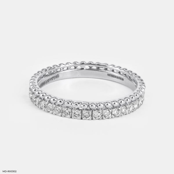 Classic Band Diamond Ring 14K White Gold