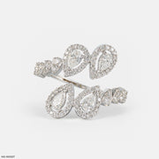 The Twin Cascade Ring 9K White Gold