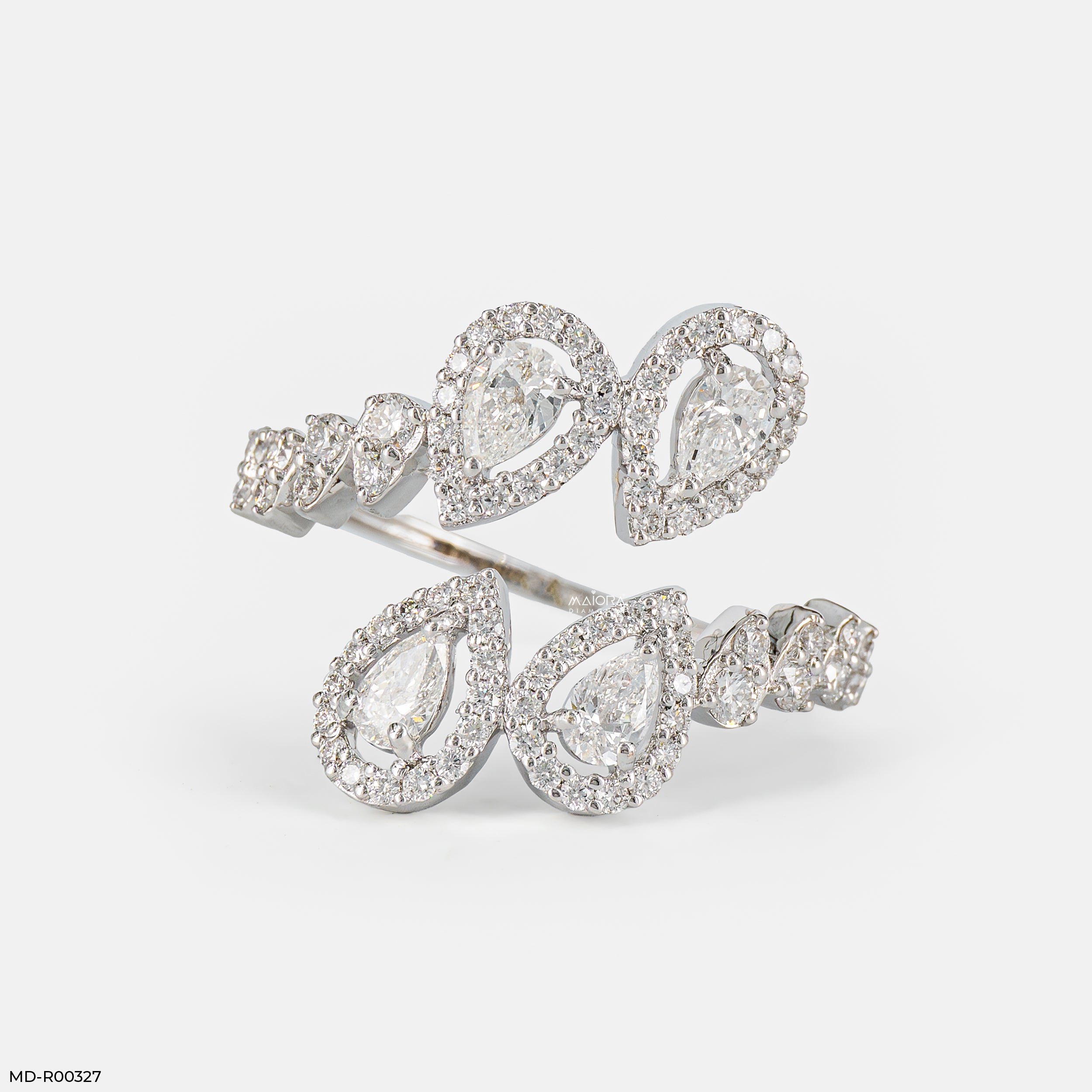 The Twin Cascade Ring 9K Yellow Gold