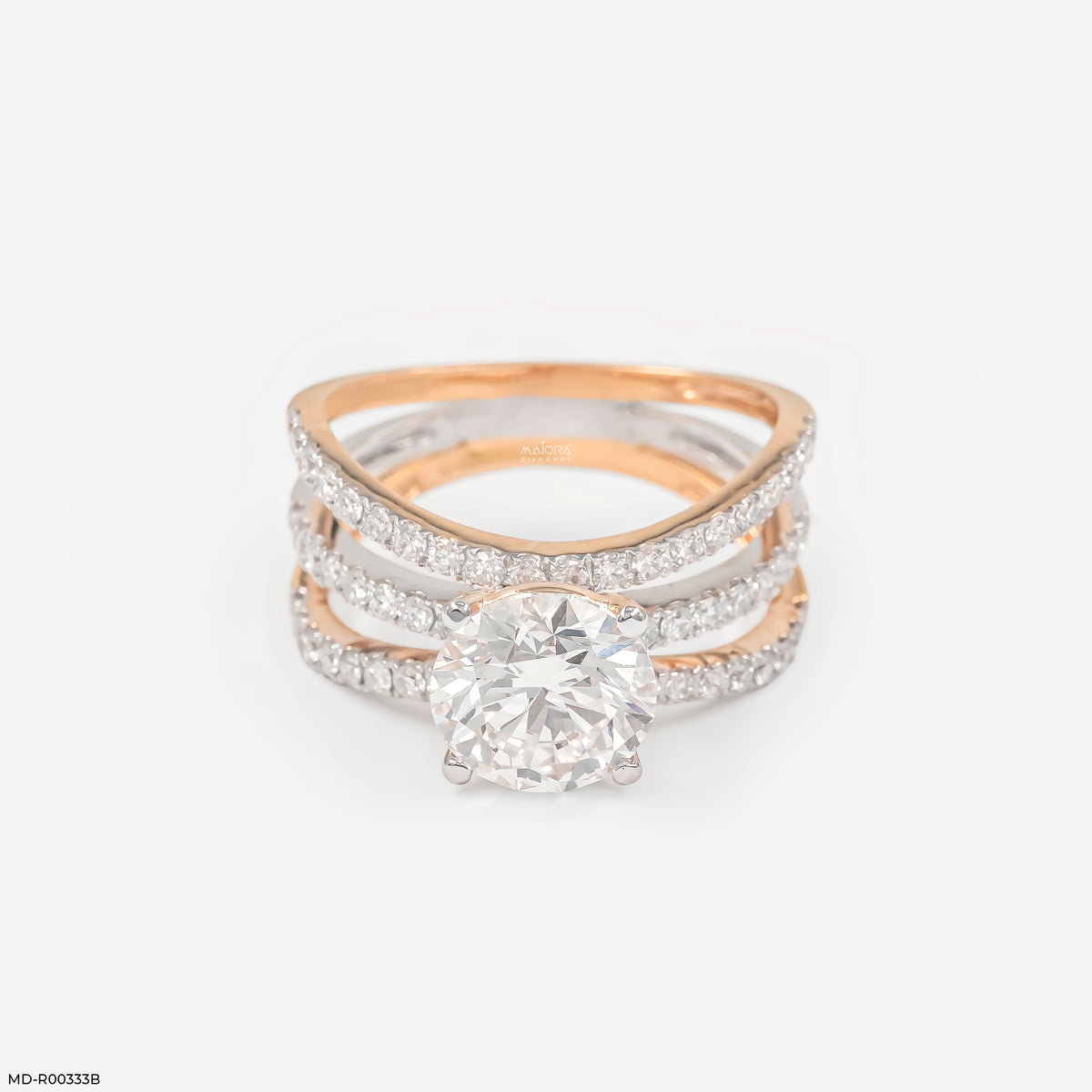 2.70 Carat Round Solitaire Trinity Lab Diamond Ring