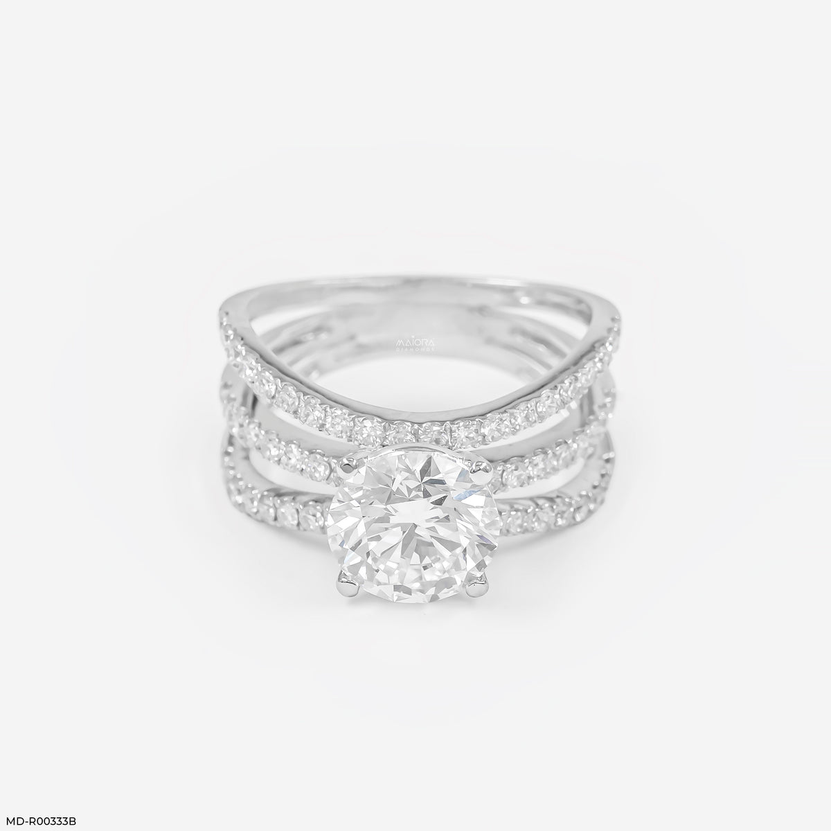 2.70 Carat Round Solitaire Trinity Lab Diamond Ring