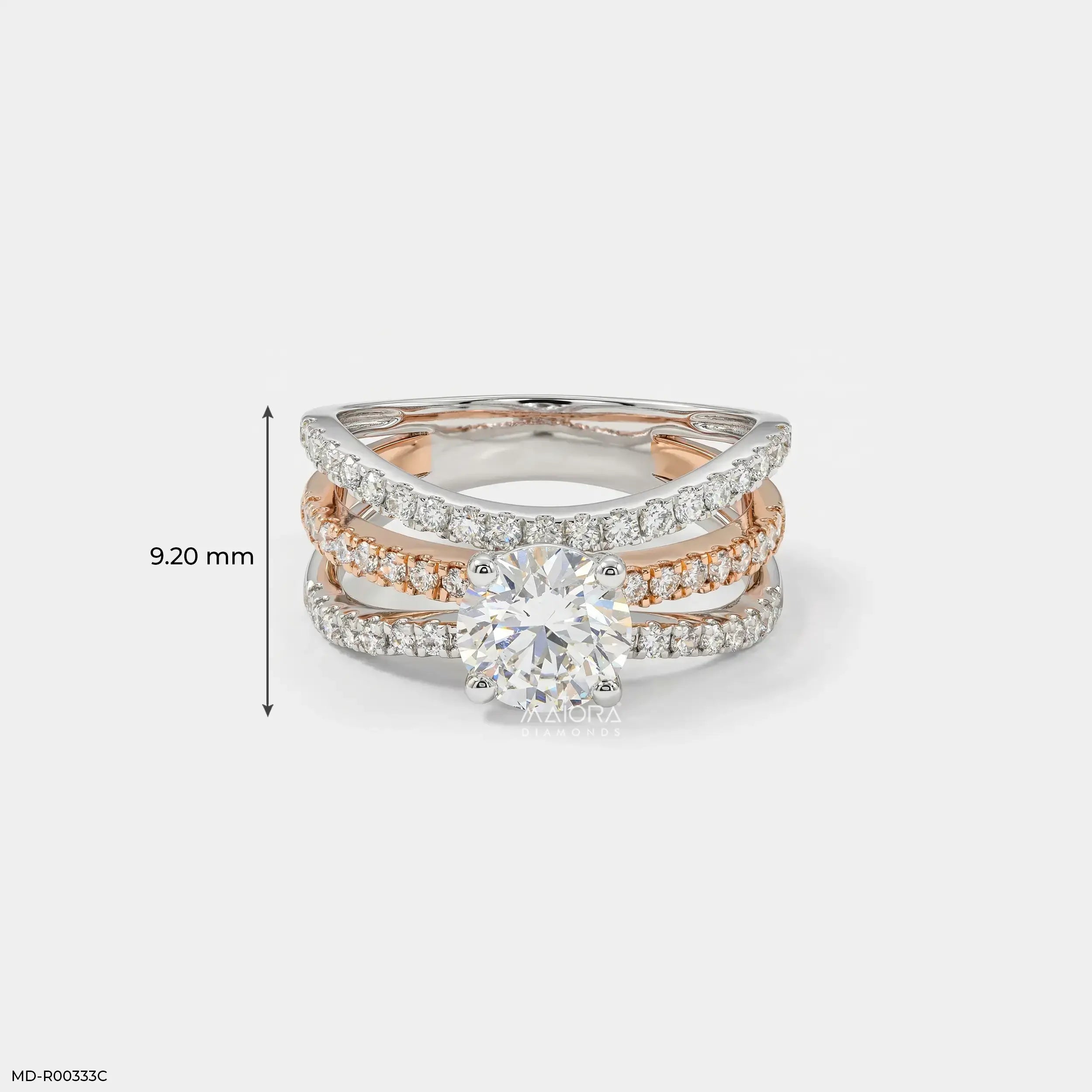 1.5 Carat Round Solitaire Trinity Lab Diamond Ring