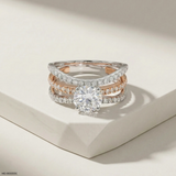 1.5 Carat Round Solitaire Trinity Lab Diamond Ring 14K Rose Gold