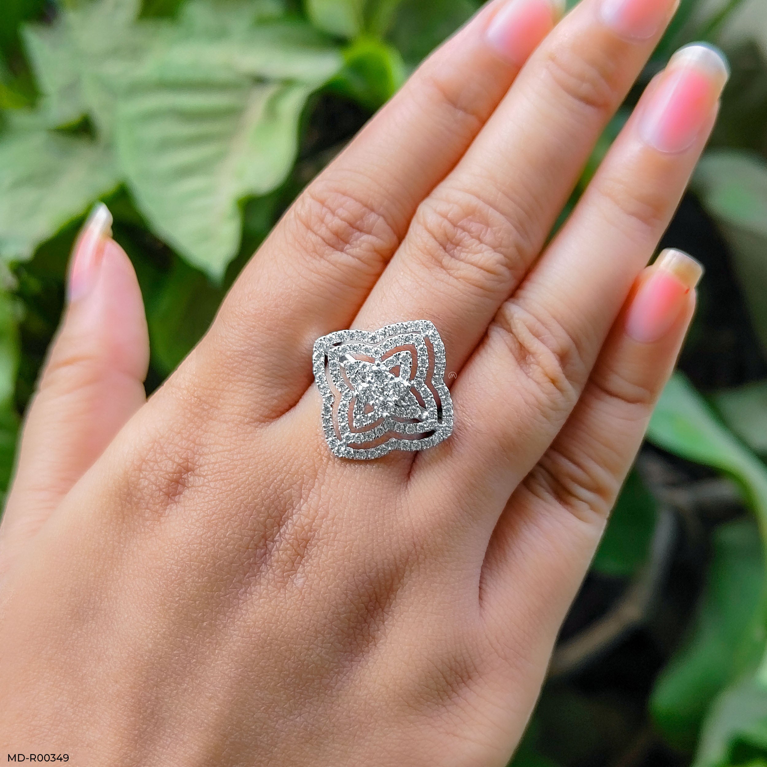 The Lotus Blossom Ring 9K White Gold
