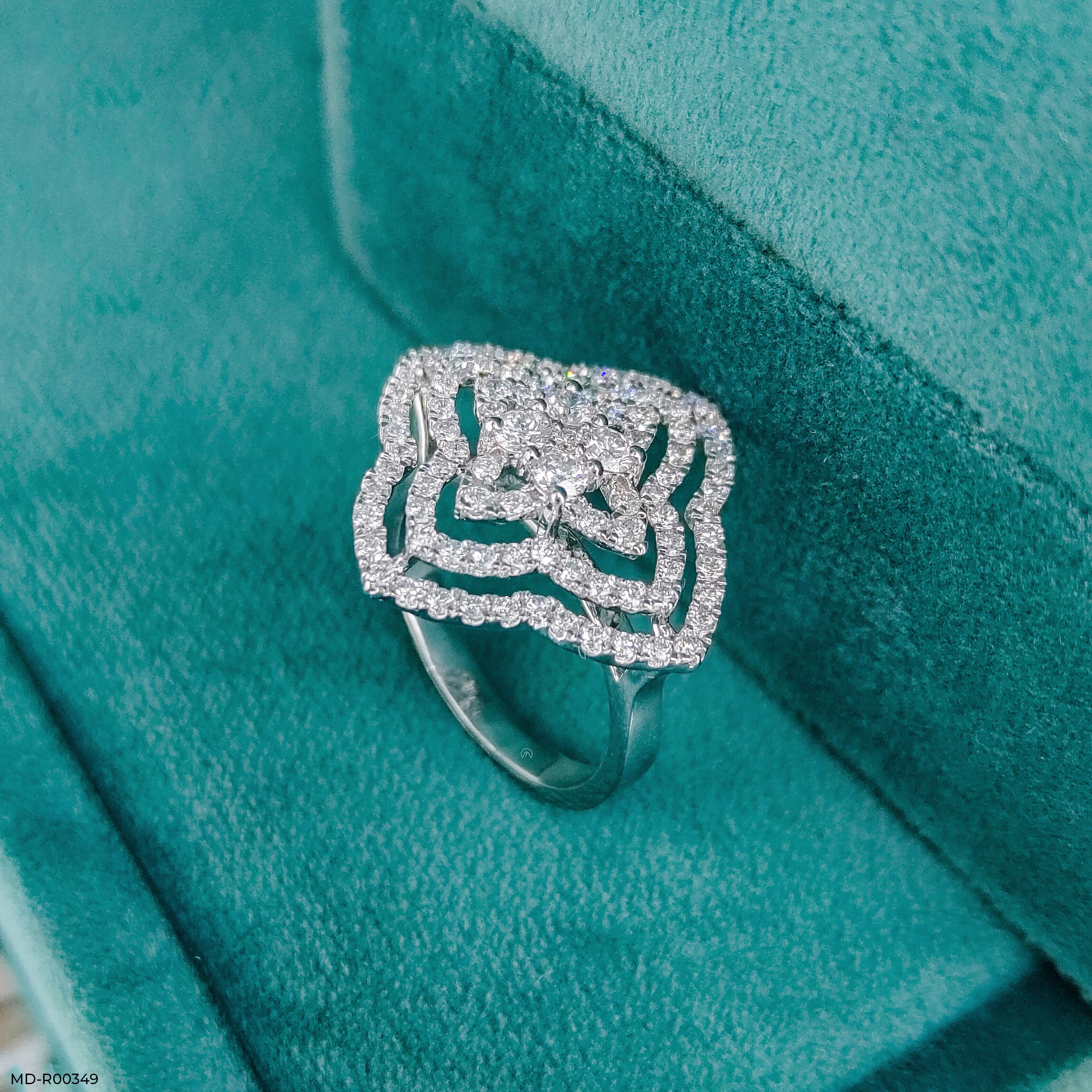 The Lotus Blossom Ring 9K White Gold