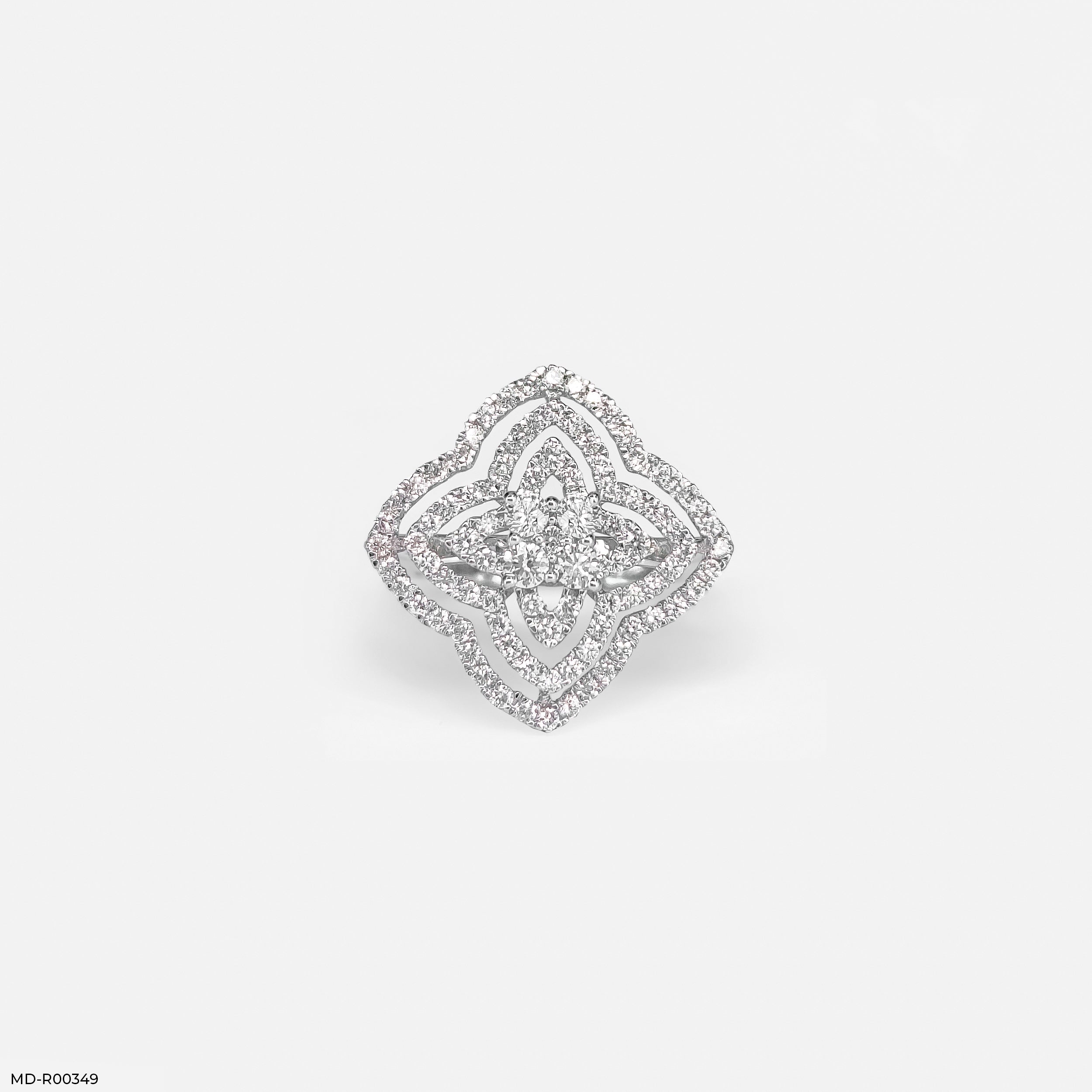 The Lotus Blossom Ring 9K White Gold