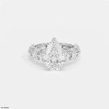 Empire Pear Solitaire Diamond Ring 18K Rose Gold