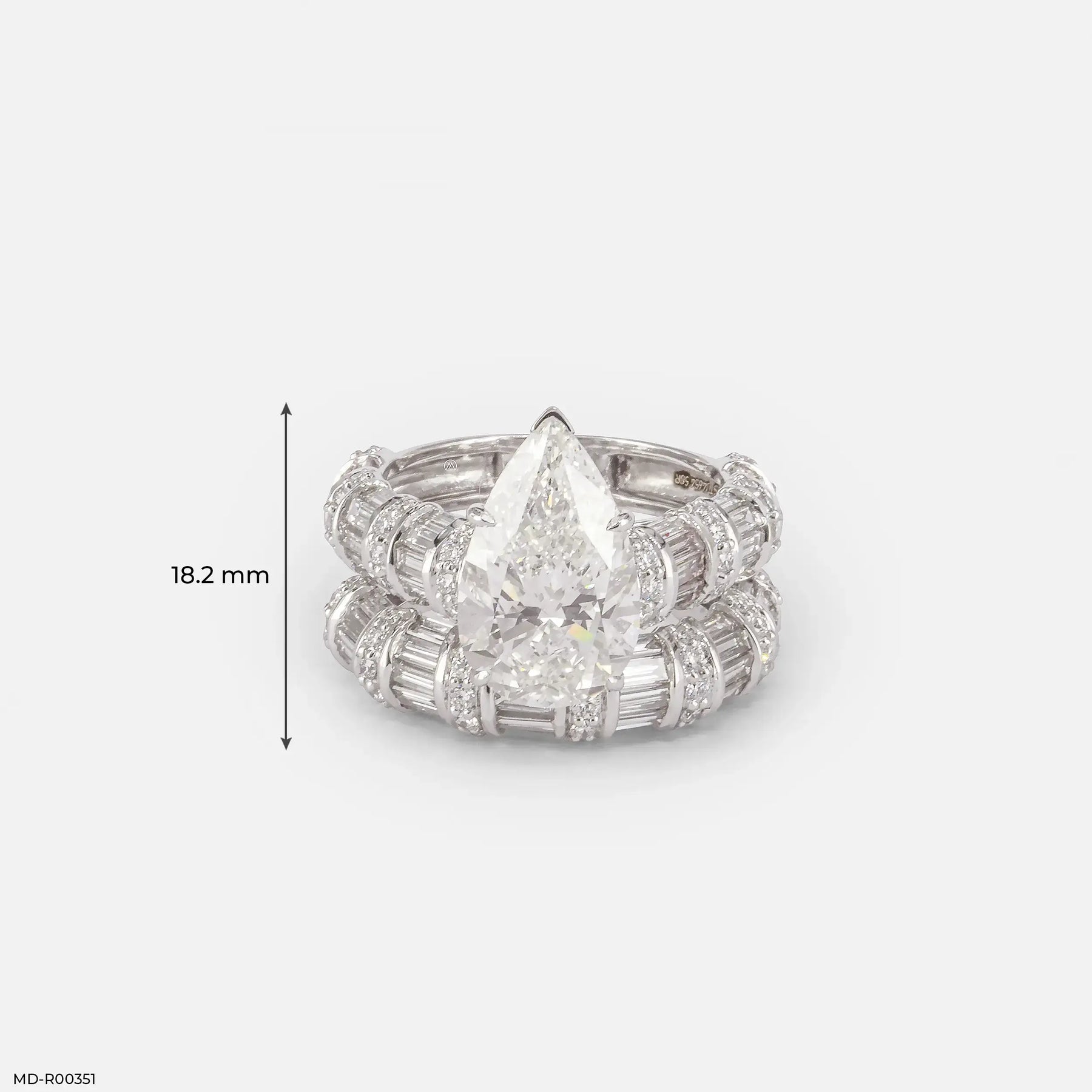 Empire Pear Solitaire Diamond Ring 9K Rose Gold