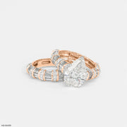 Empire Pear Solitaire Diamond Ring 9K Rose Gold