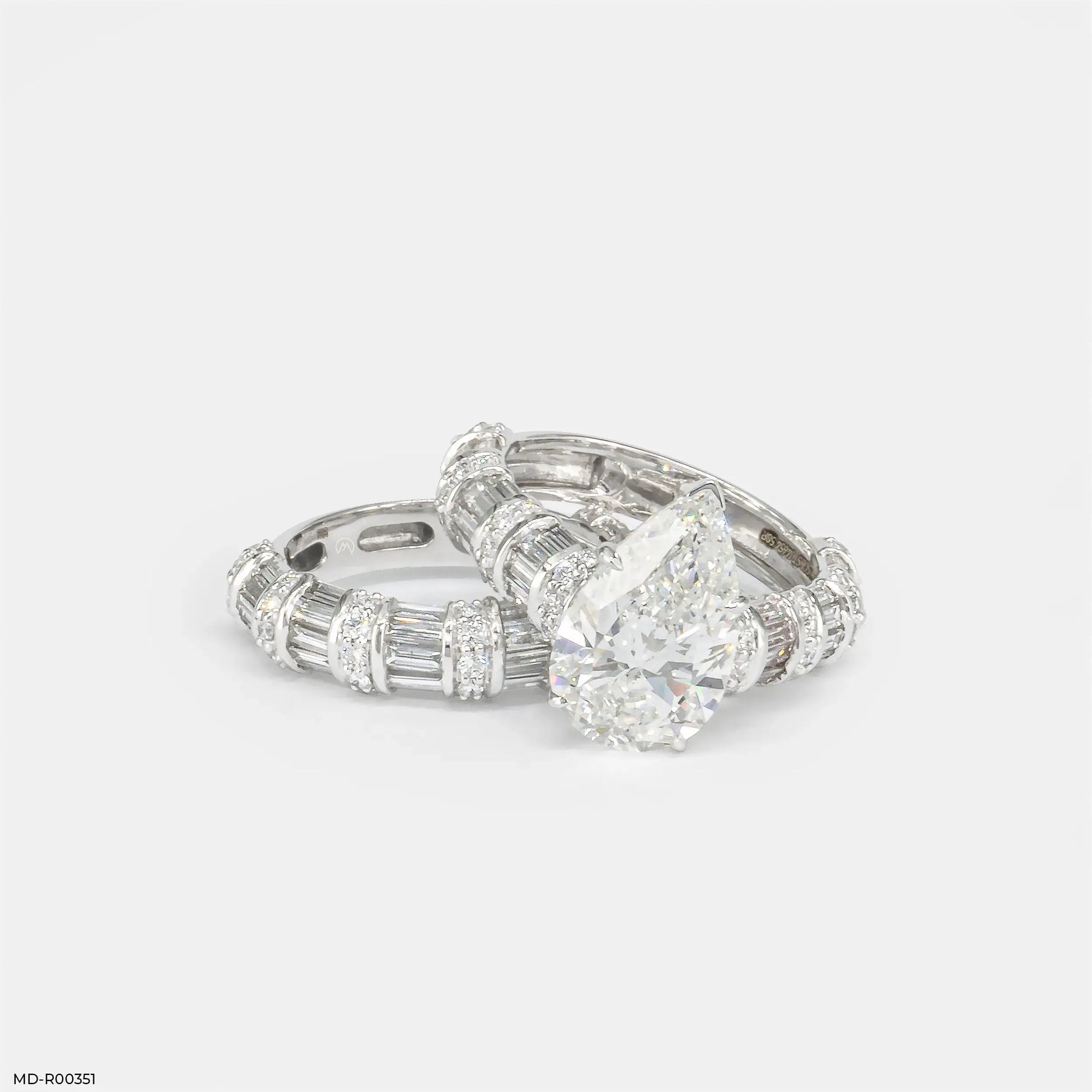 Empire Pear Solitaire Diamond Ring 9K Rose Gold