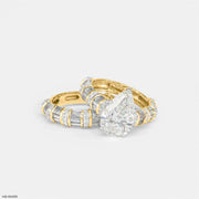 Empire Pear Solitaire Diamond Ring 18K Yellow Gold