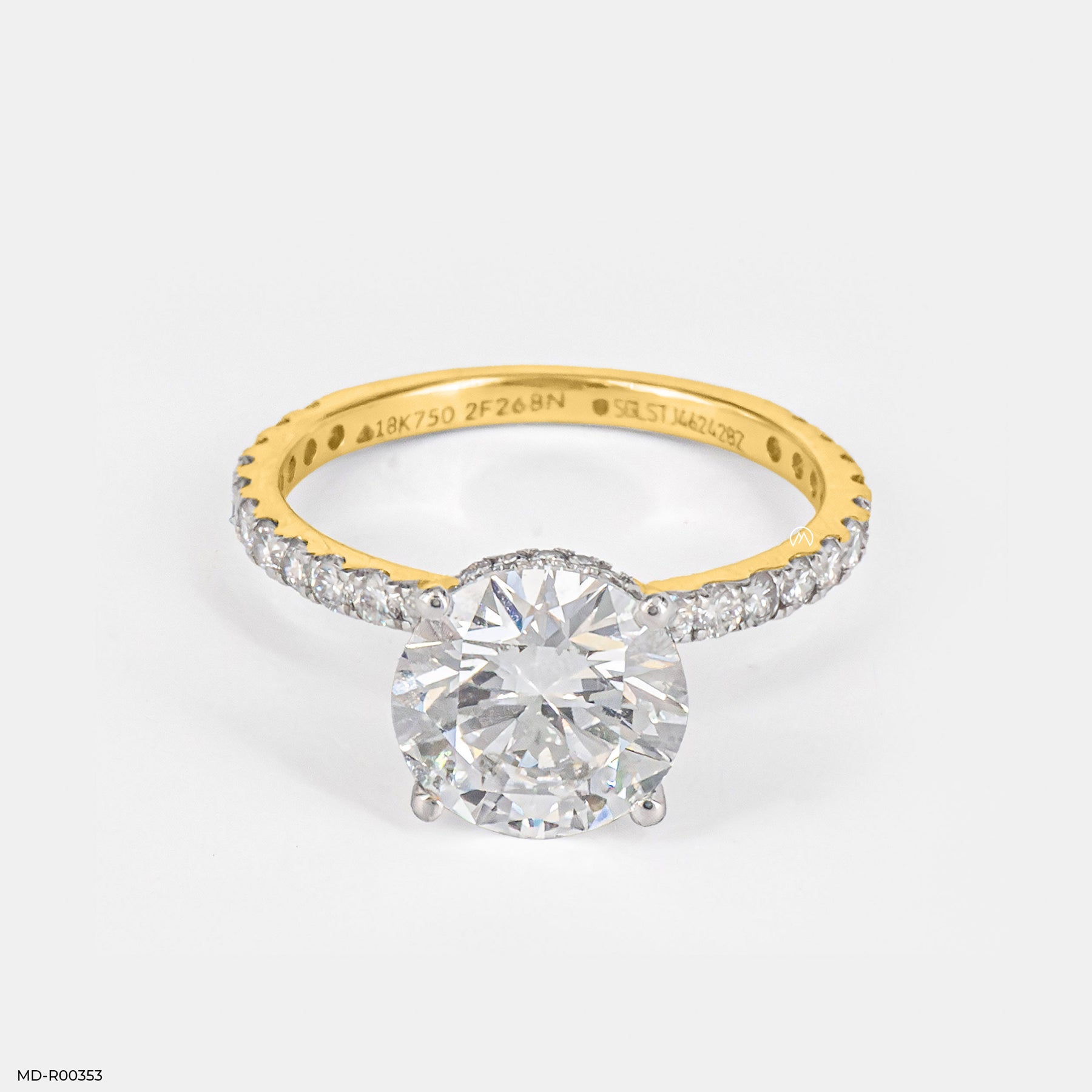 The Aurora Pave Ring 9K Yellow Gold