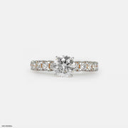1 Carat Round Classic Side Diamond Ring