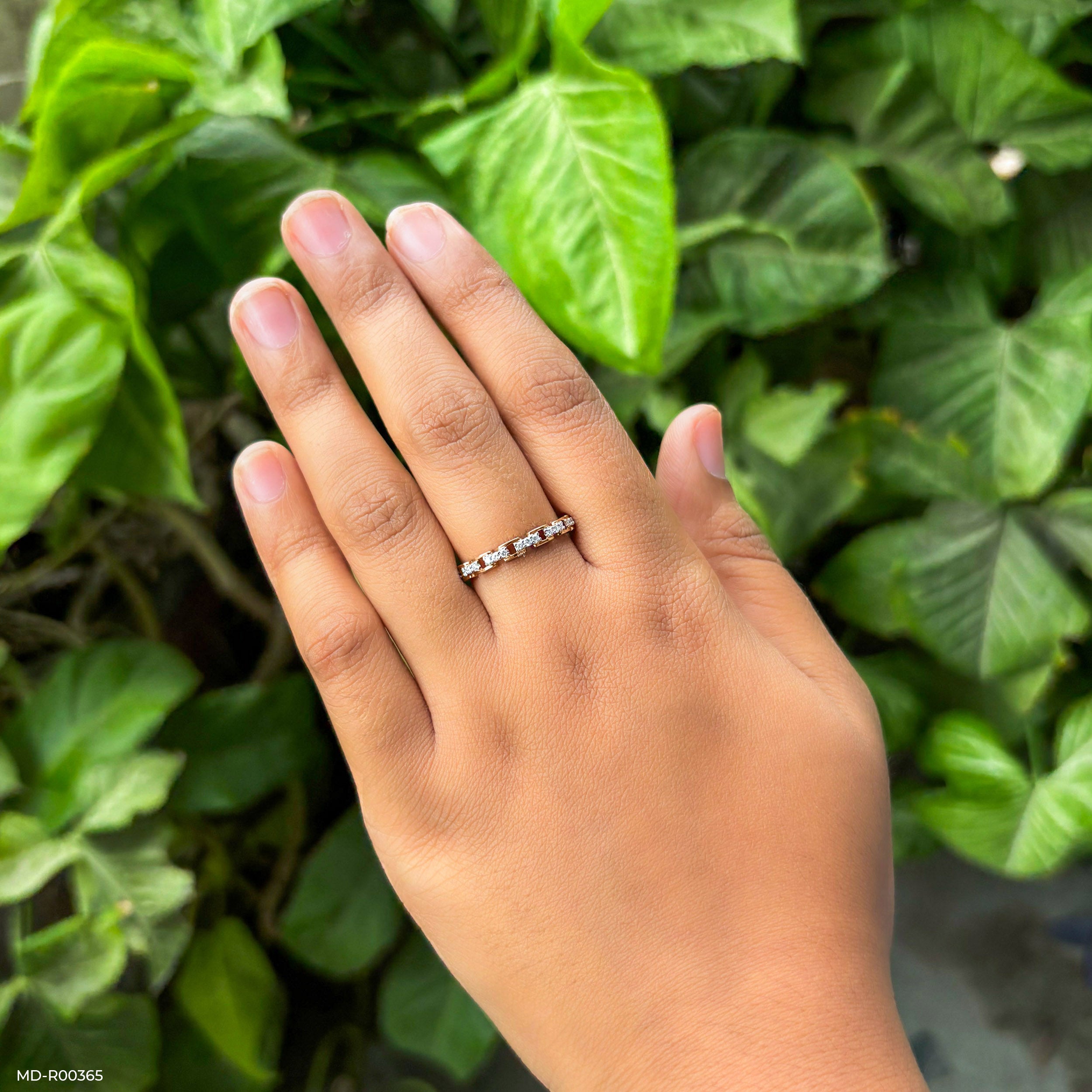 Linked Diamond Rings Platinum 950