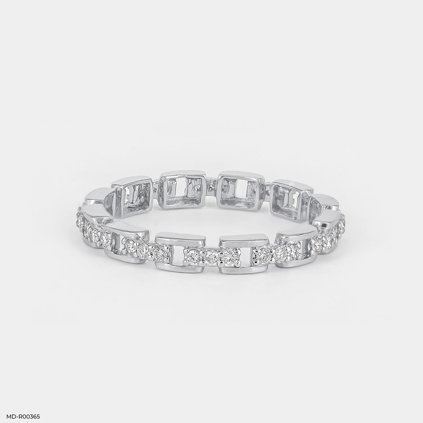 Linked Diamond Rings 14K White Gold