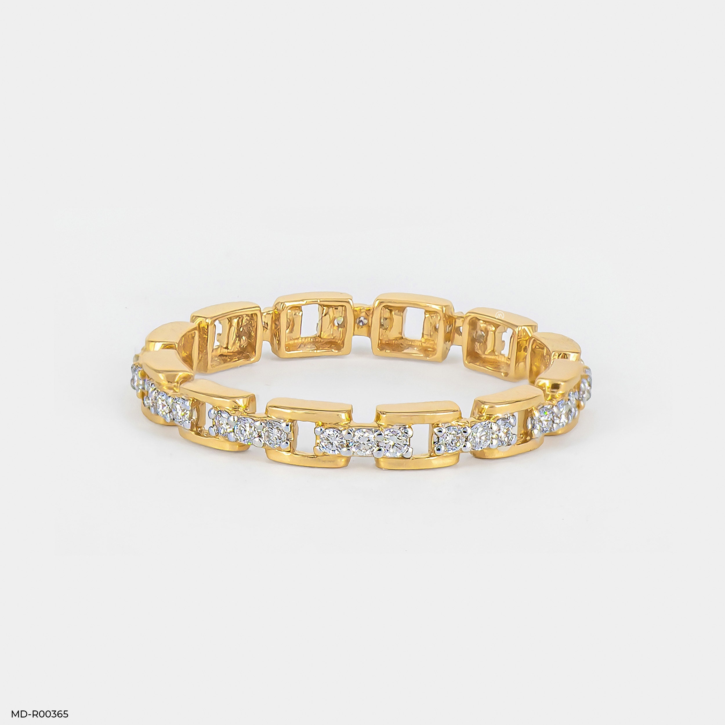 Linked Diamond Rings 14K Yellow Gold