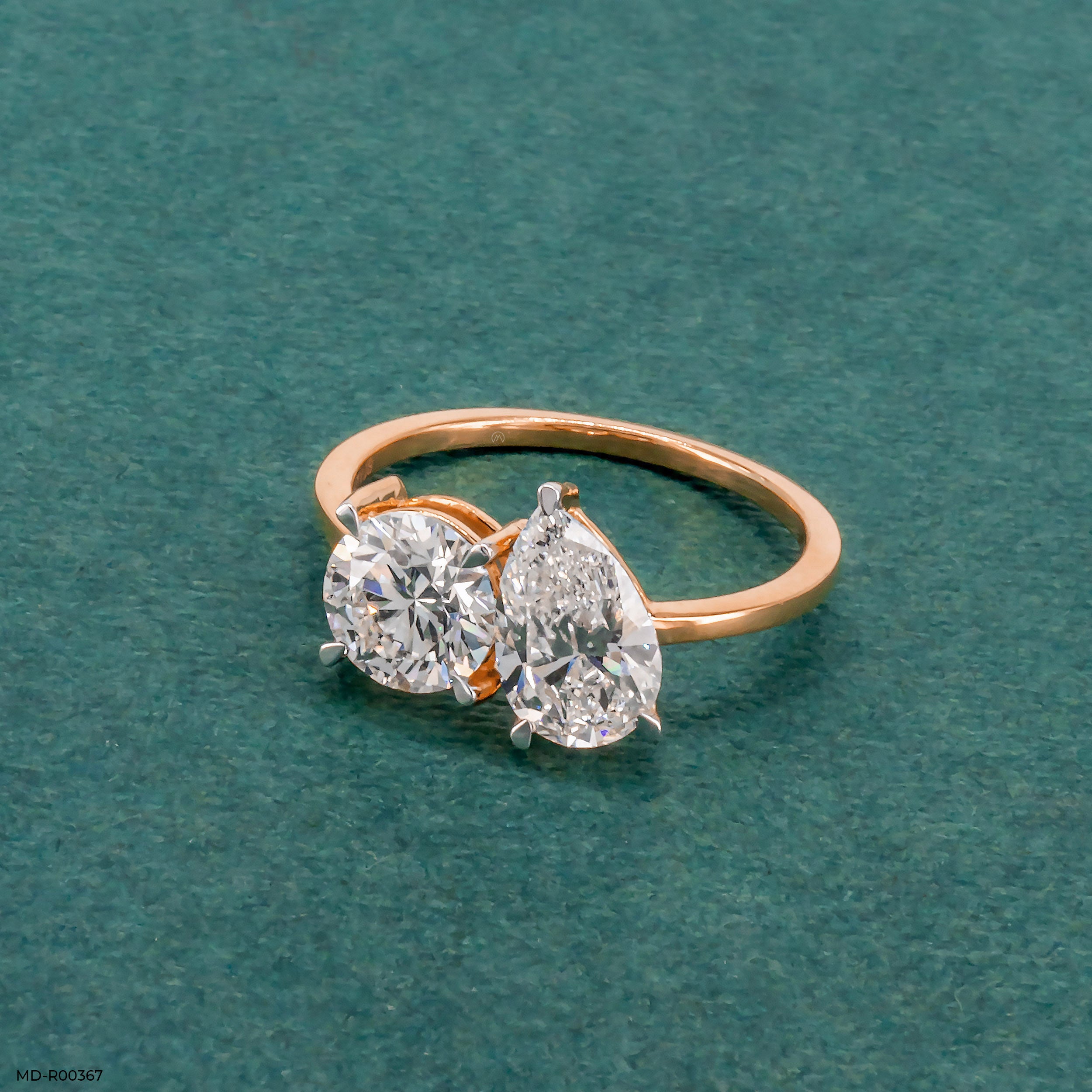 2 Carat Toi Et Moi Solitaire Ring 14K Rose Gold