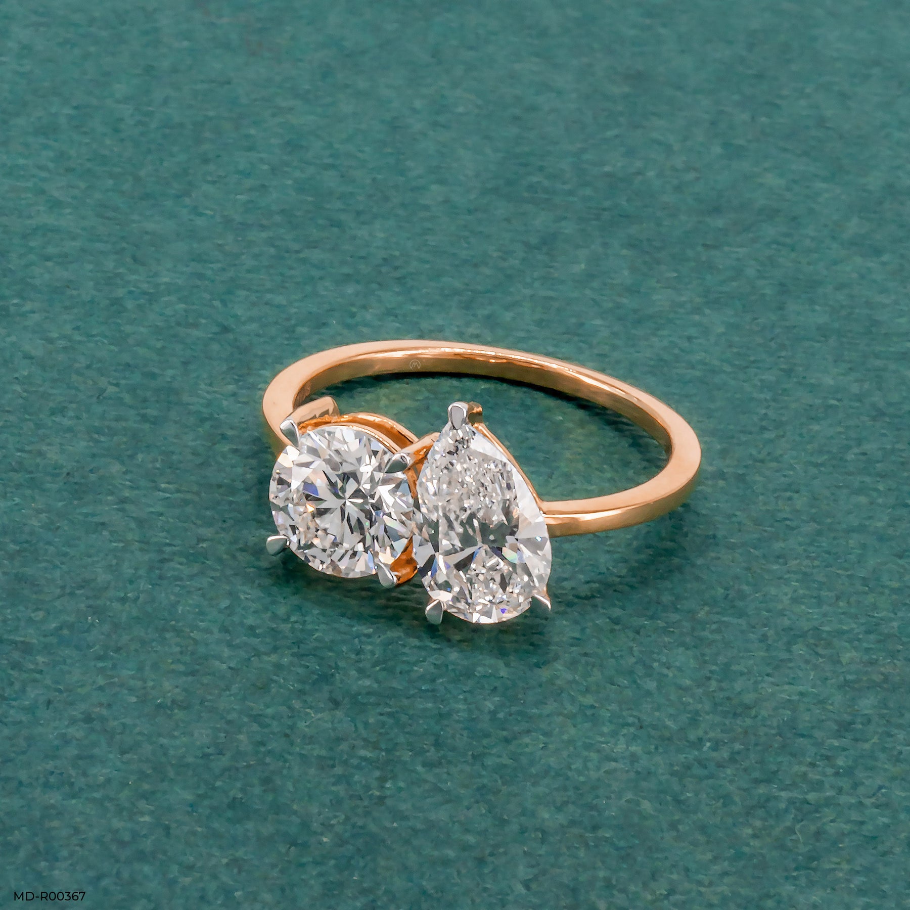 2 Carat Toi Et Moi Solitaire Ring 14K Rose Gold