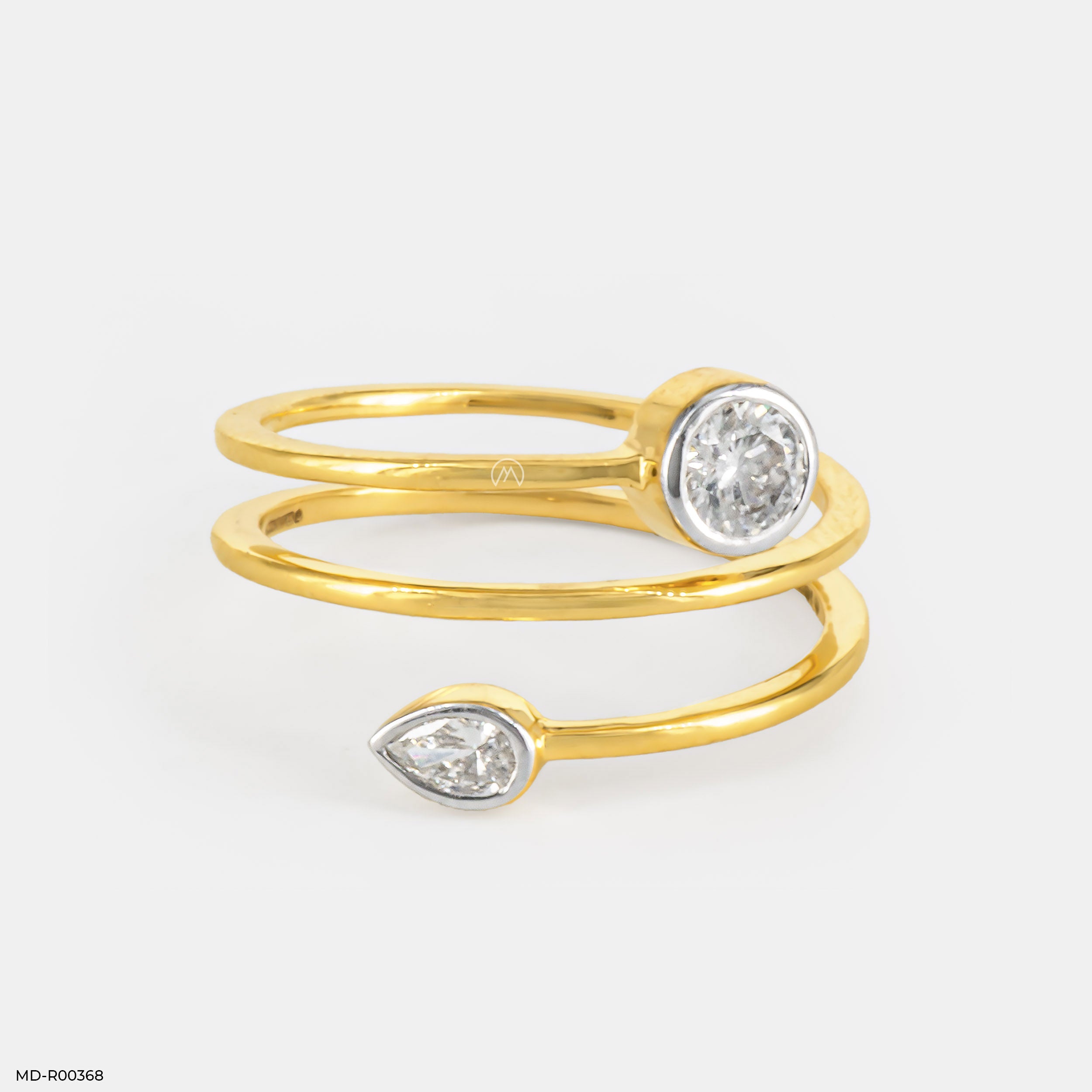 Princess Luxury Pave Rings 9K Yellow Gold