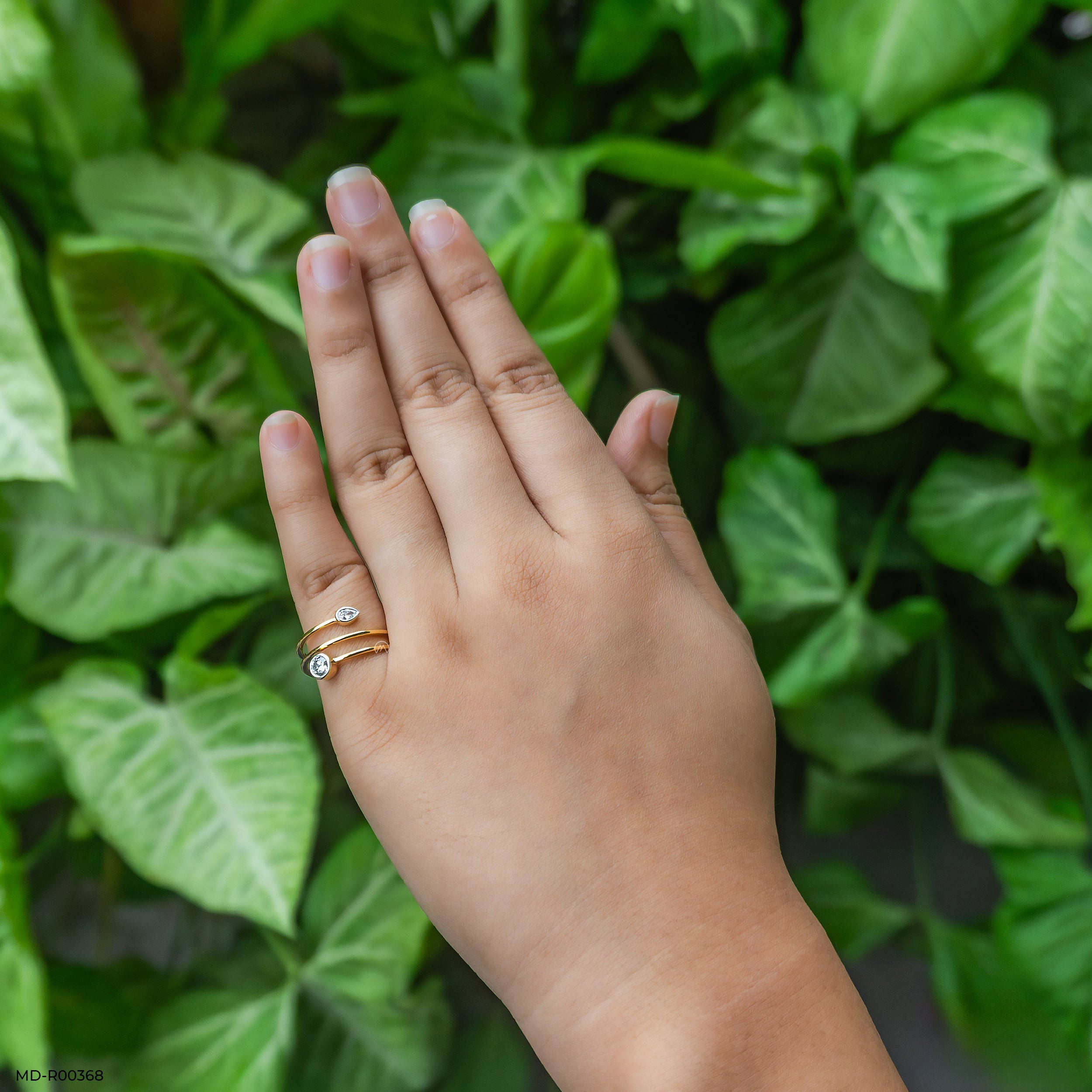 Princess Luxury Pave Rings 9K Yellow Gold