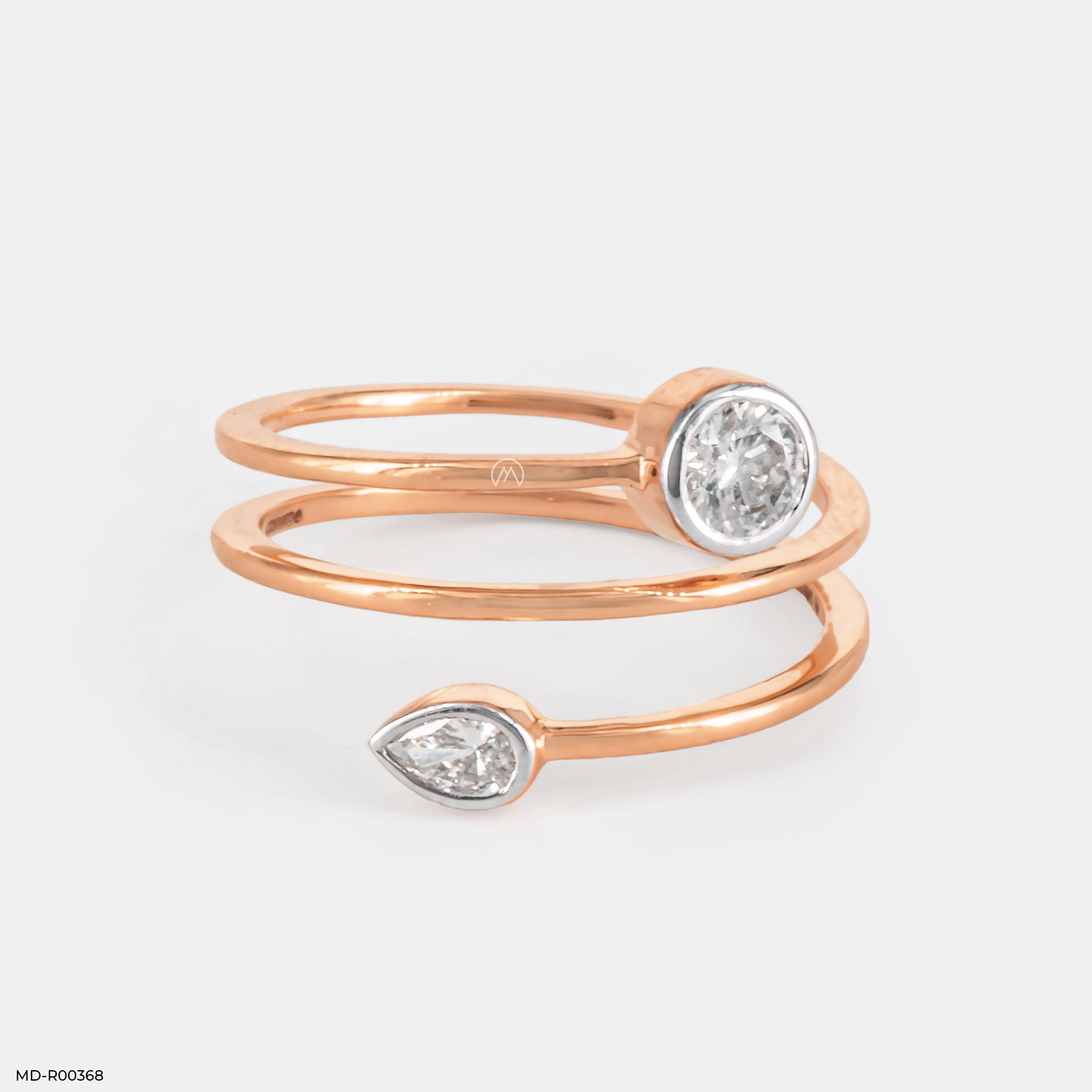 Princess Luxury Pave Rings 18K Rose Gold
