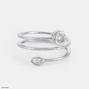 Princess Luxury Pave Rings 14K White Gold