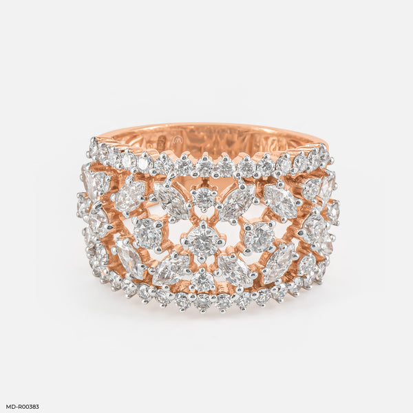 Celestial Bloom Rings 14K Rose Gold