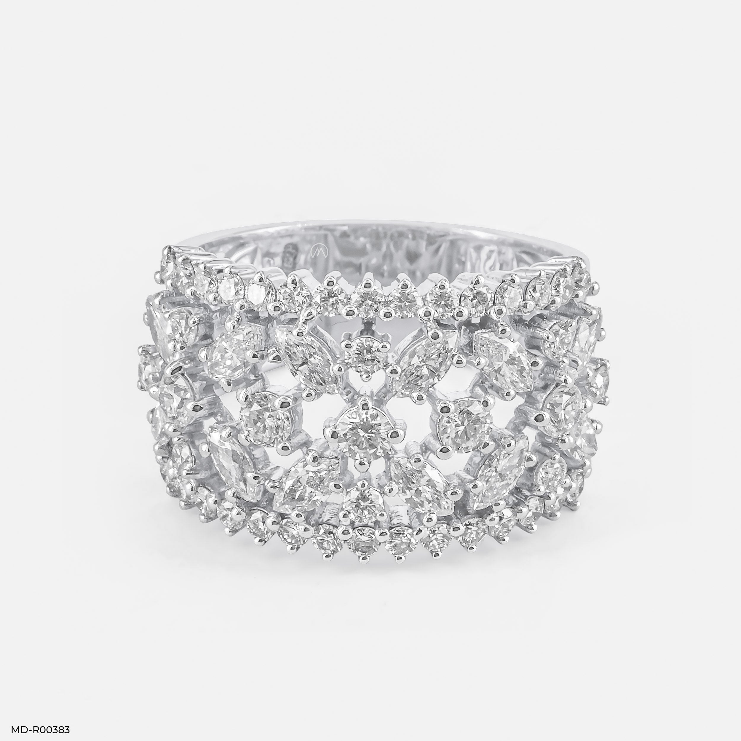 Celestial Bloom Rings 9K White Gold