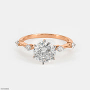 1 Carat Royal Solitaire Lab Diamond Ring 14K Rose Gold