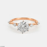 Royal Solitaire Lab Diamond Ring 14K Rose Gold