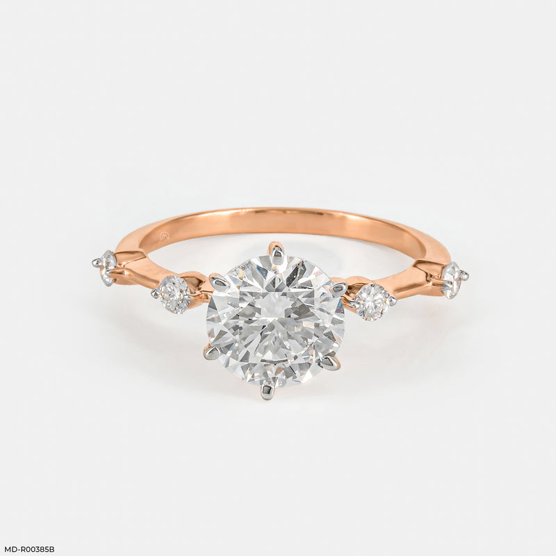 Royal Solitaire Lab Diamond Ring 14K Rose Gold