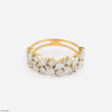 1.5 Carat Royal Cluster Lab Diamond Band Ring 9K Yellow Gold