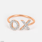 XO Diamond Rings 14K Rose Gold