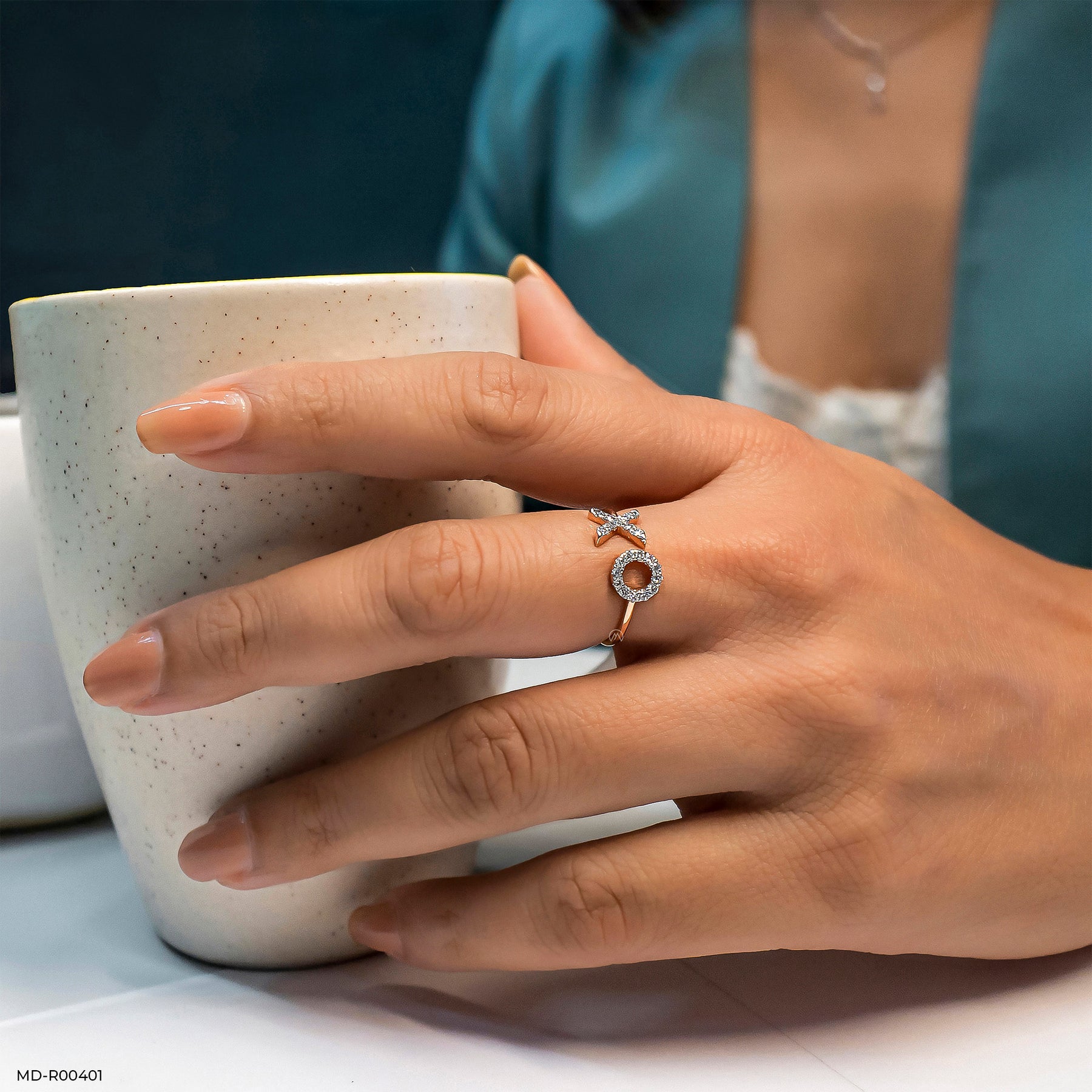 0.15 Carat XO Lab Diamond Ring 14K Rose Gold