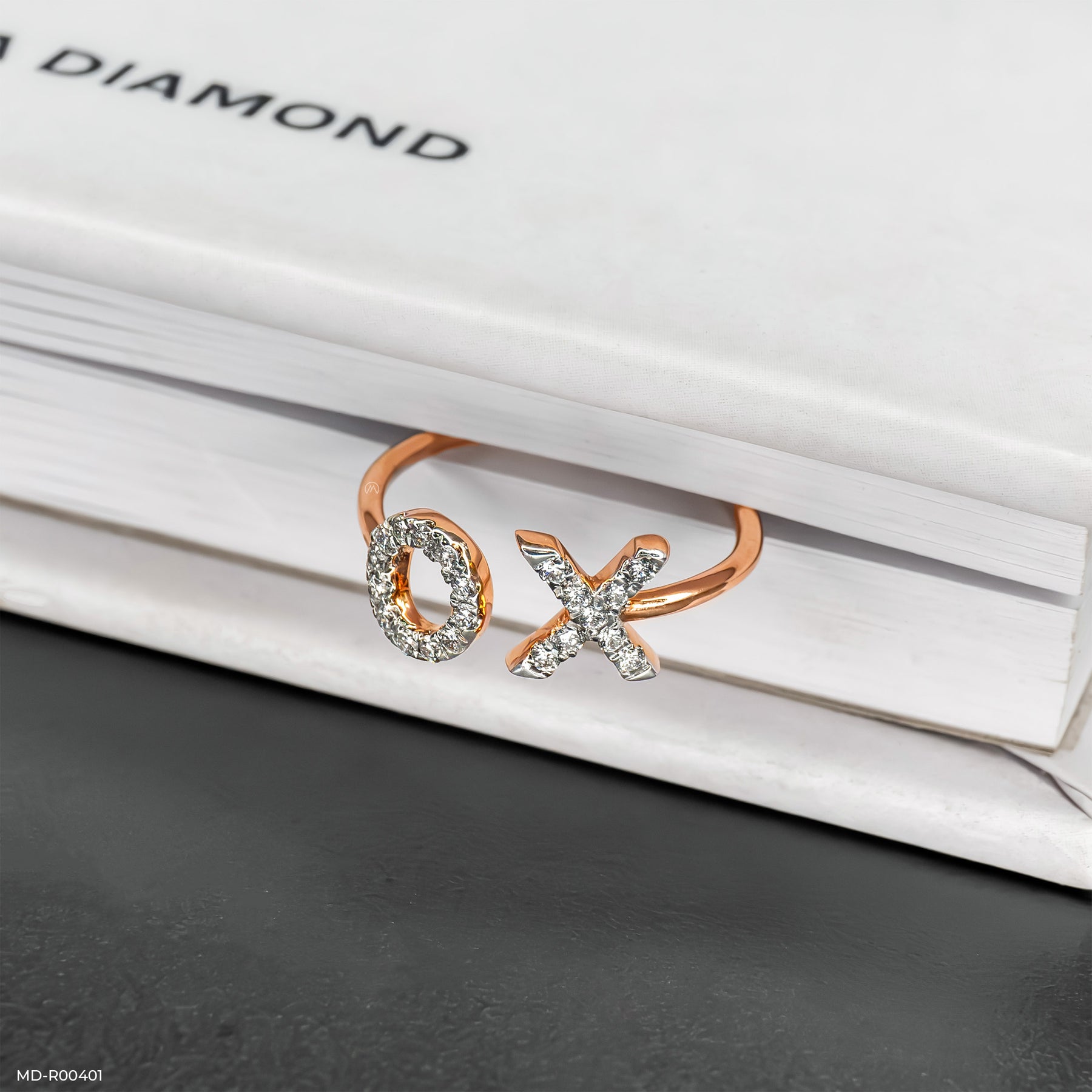 0.15 Carat XO Lab Diamond Ring 14K Rose Gold