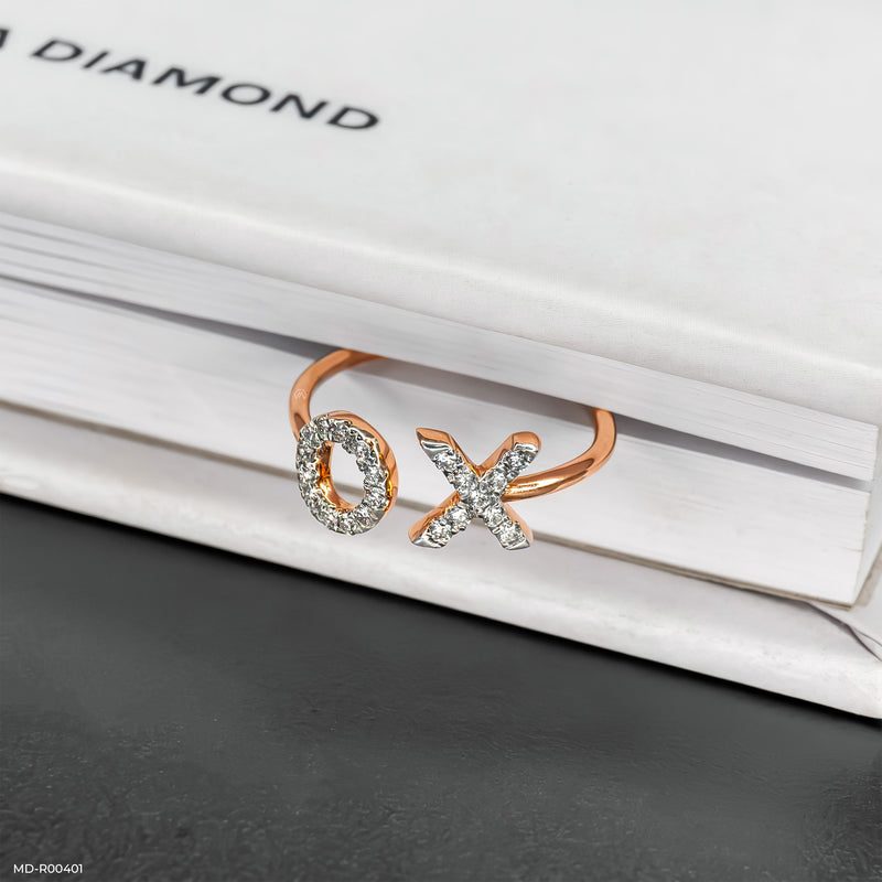 XO Diamond Rings 14K Rose Gold