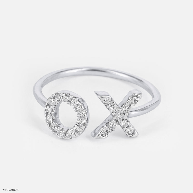 XO Diamond Rings 14K Rose Gold