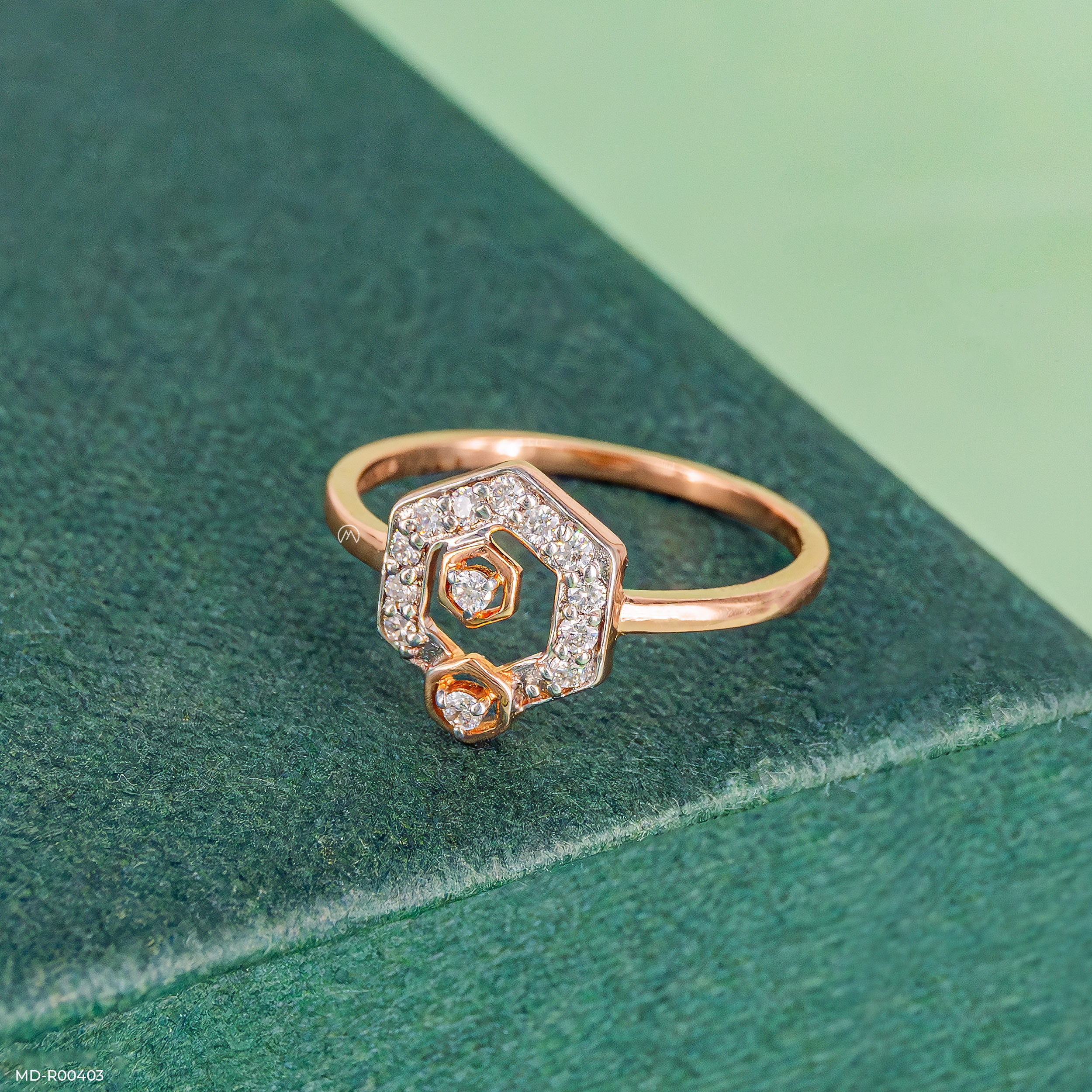 0.15 Carat Regal Beauty Lab Diamond Ring 14K Rose Gold