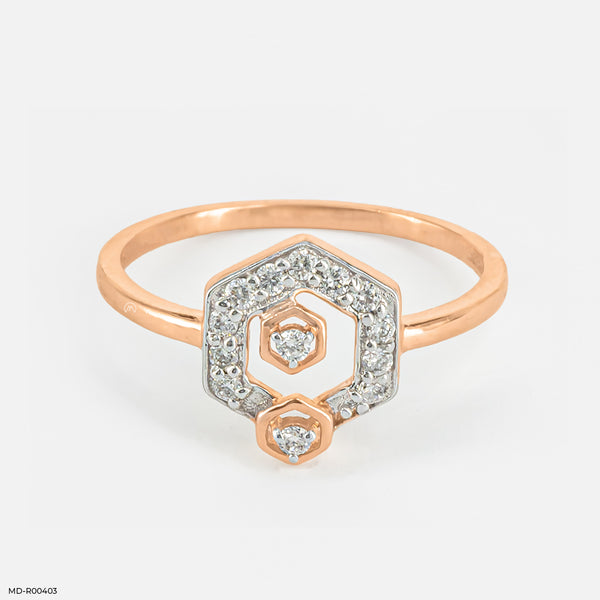 Regal Beauty Diamond Ring 14K Rose Gold