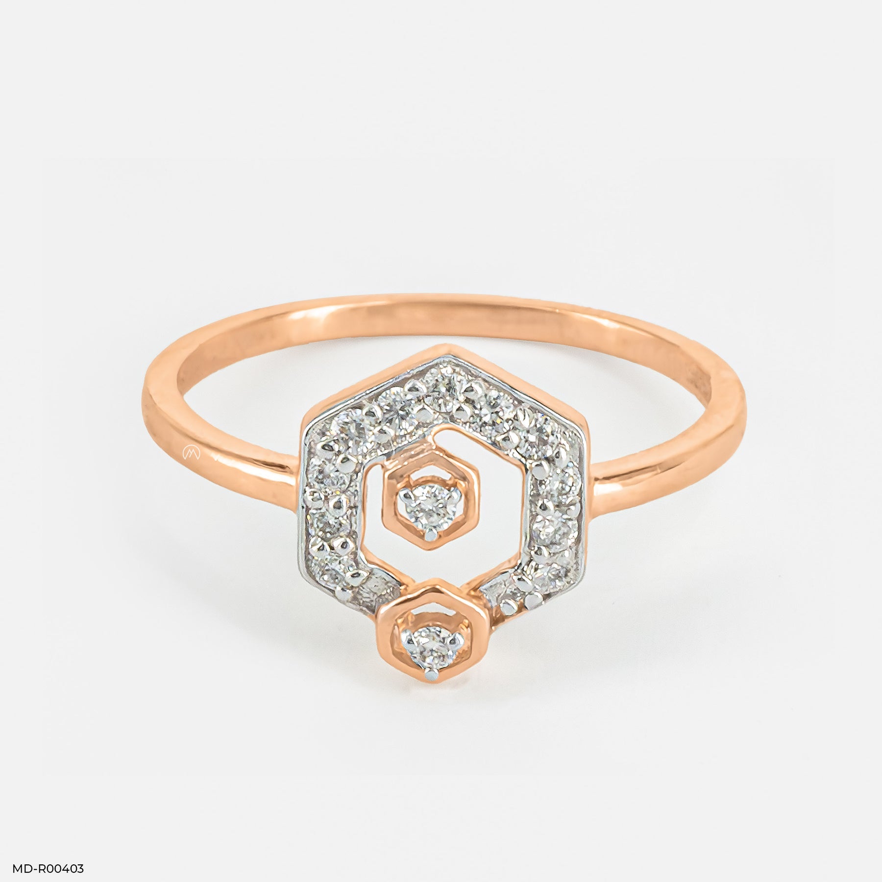 0.15 Carat Regal Beauty Lab Diamond Ring 14K Rose Gold