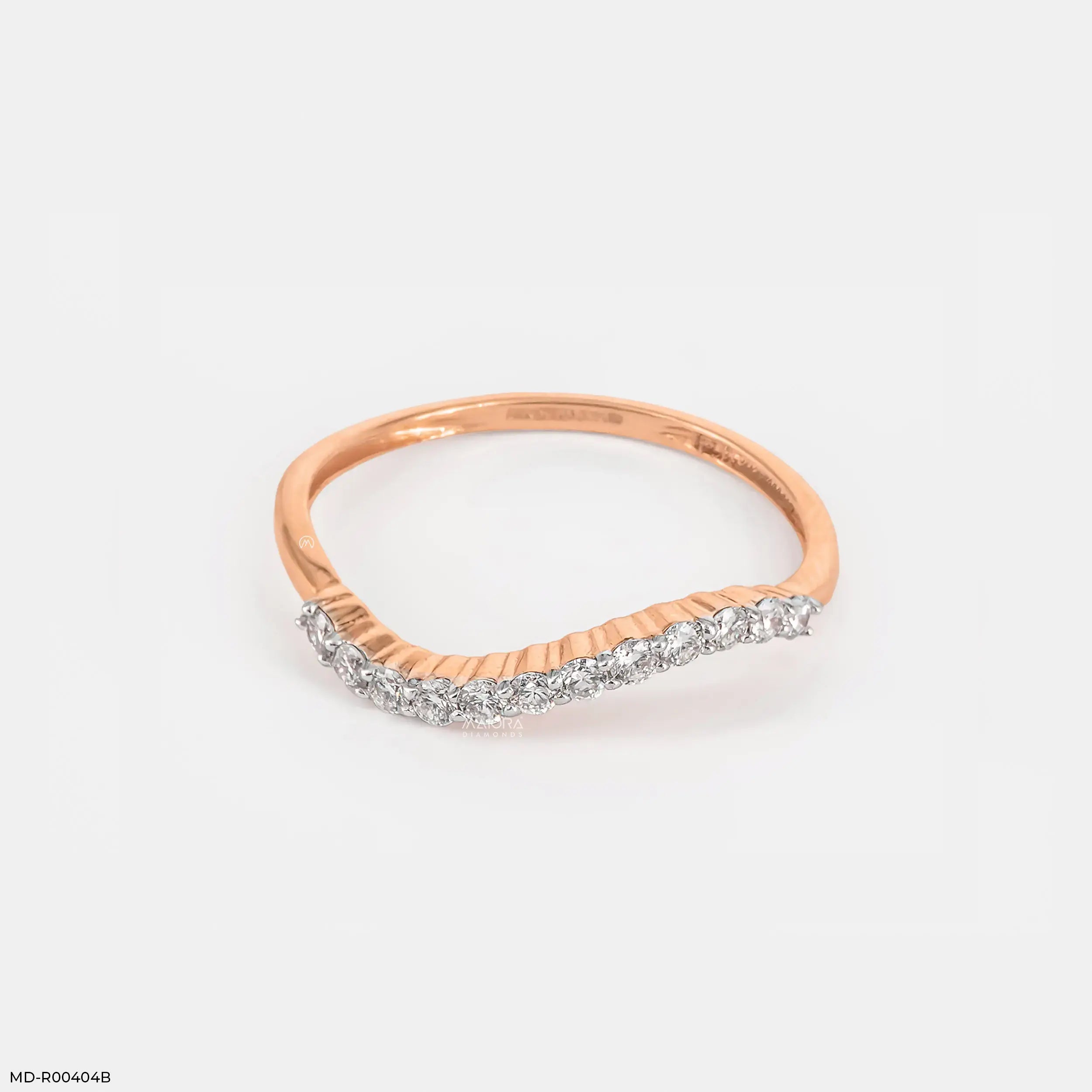 0.20 Carat Wavey Lab Diamond Ring 14K Yellow Gold
