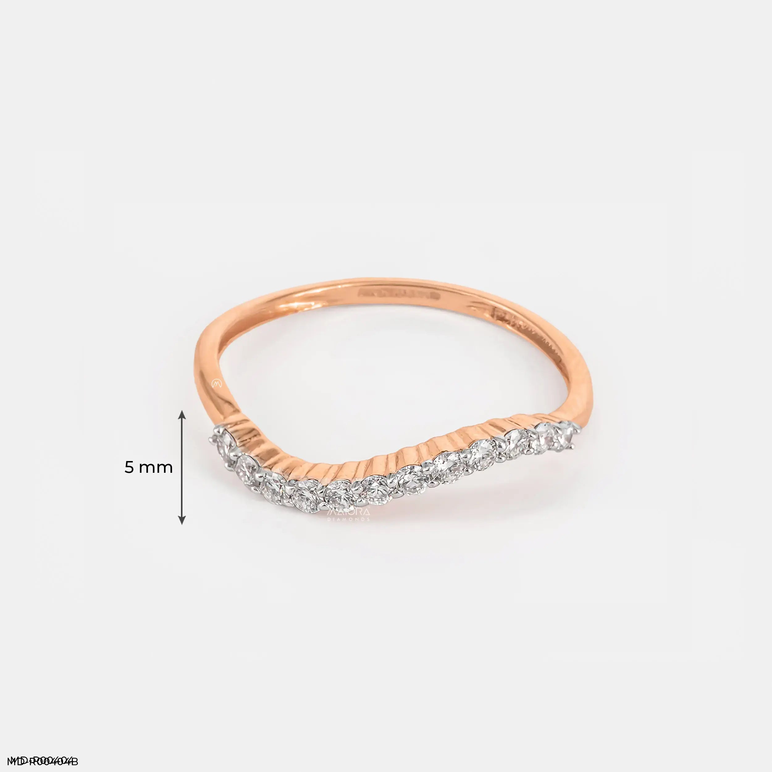0.20 Carat Wavey Lab Diamond Ring 14K Yellow Gold