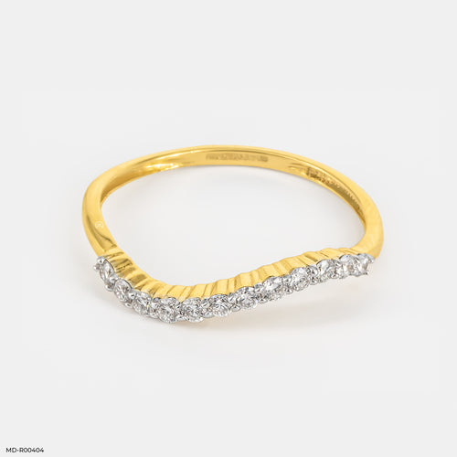 Wavey Diamond Ring 14K Yellow Gold