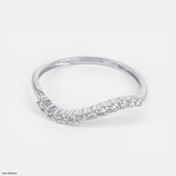 Wavey Diamond Ring 14K White Gold