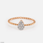 0.15 Carat Classy Leaf Lab Diamond Ring 14K Rose Gold