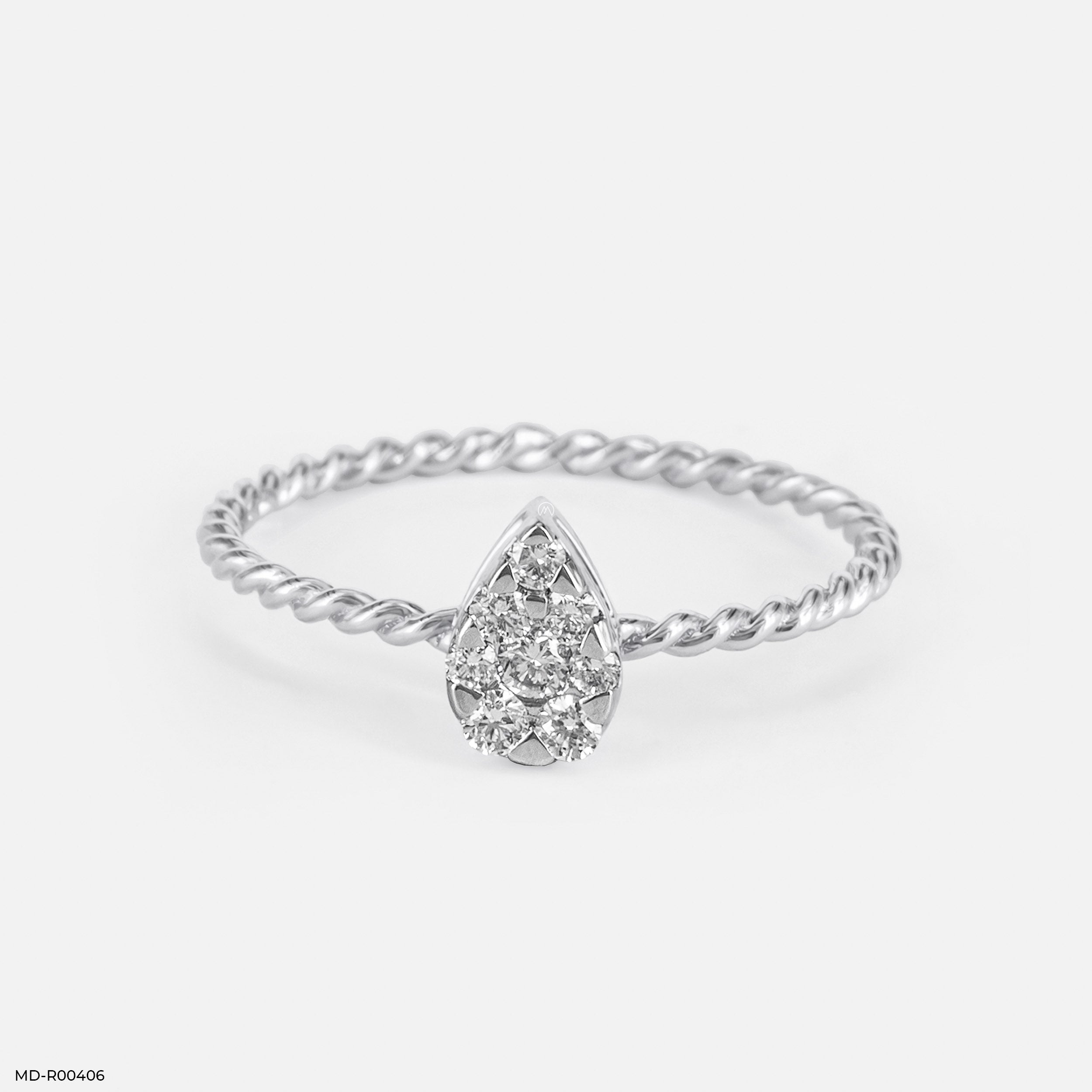 0.15 Carat Classy Leaf Lab Diamond Ring