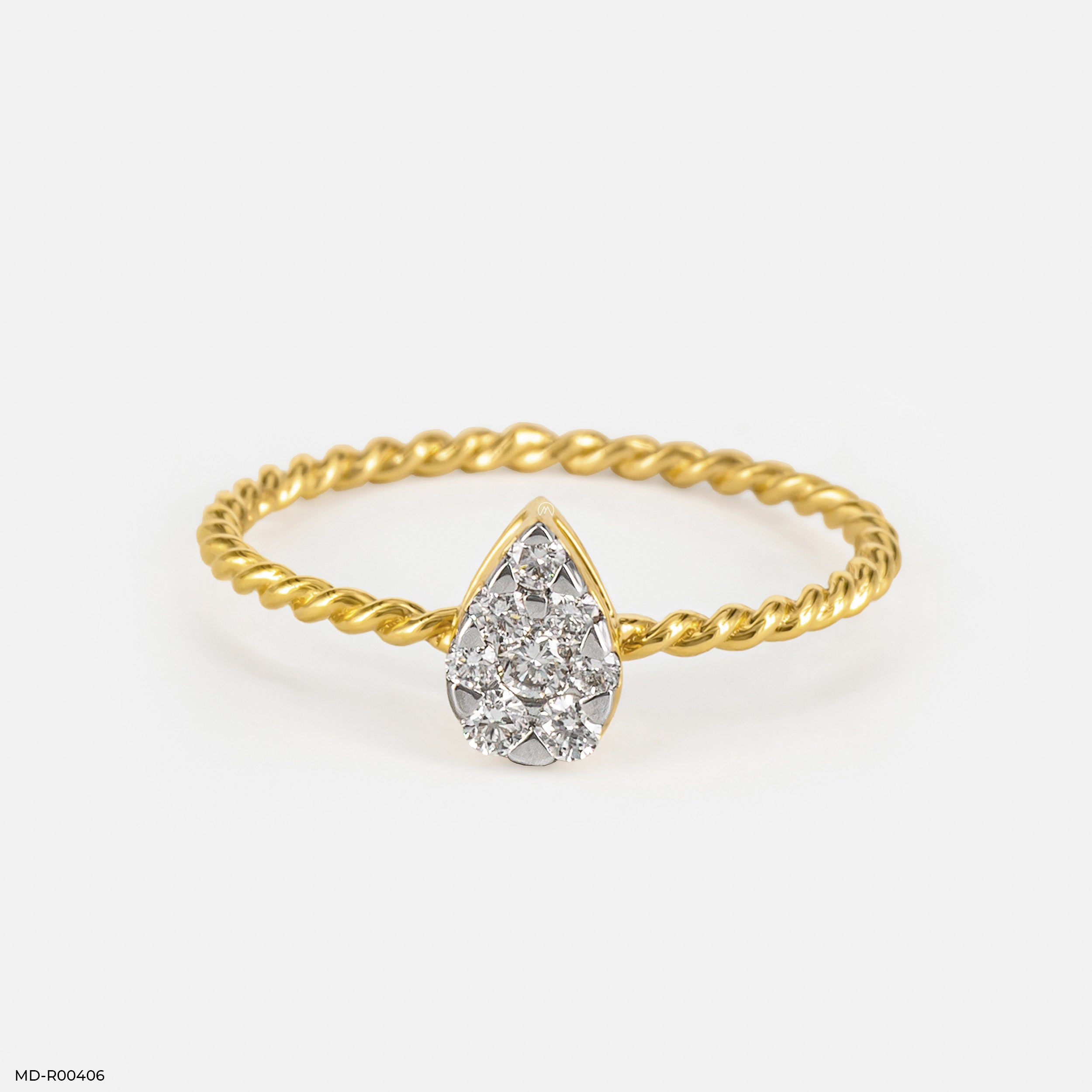 0.15 Carat Classy Leaf Lab Diamond Ring